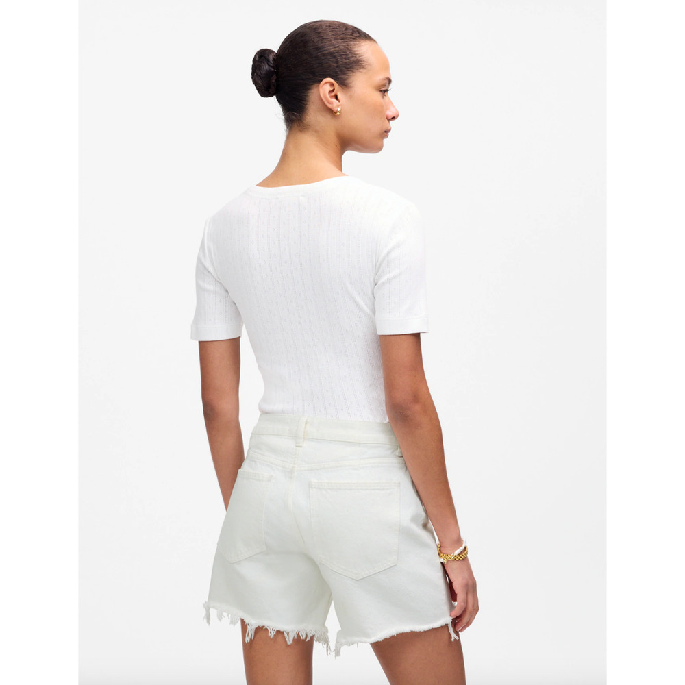 Madewell The Brynn Long Short Pure Low Slung Rigid Denim White Relaxed US 29 NWT - Picture 3 of 13